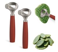 Cactus Peeler Spoon, Peeler de acero inoxidable para cactus, herramienta de cuchillo de pelado de cactus con múltiples funciones, gadget de cocina de fideos(Silver,4pcs)