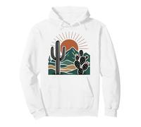 Cactus Retro Serape Puesta del Sol Desierto Rústico Cactus Saguaro Sudadera con Capucha