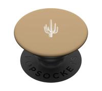 Cactus Saguaro Southwest Flora Nature - Beige y marrón PopSockets PopGrip Adhesivo