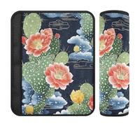 Cactus Summer - Paquete de 2 fundas para correas de asiento de coche, protege tu cuello y hombros, almohadilla para cinturón de seguridad para auto