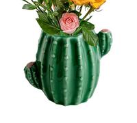 Cactus Vase Ceramic - Small Display Vase, Modern Artistic Shape Design, Stable Base Structure, Elegant Decorative Accent | Living Room Decor, Shelf Decoration, Home Style, Gift