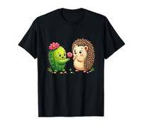 Cactus Y Erizo Lindo Amor Romance Camiseta