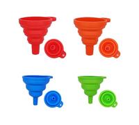 CACUINA Embudos pequeños para uso en cocina, botellas de relleno, accesorios de cocina pequeños y grandes, accesorios plegables de silicona, embudos plegables de silicona, paquete de 4