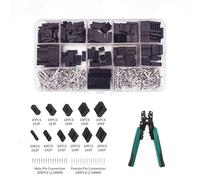 CACUINA Juego de 620 conectores Dupont con alicates de crimpado, kit de conector JST, herramienta de crimpado, terminal, virola crimpadora, juego de herramientas de mano, conectores de pala macho