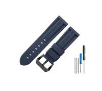 CACVGVMGTW 22 mm 24 mm 26 mm Negro Azul Rojo Ejército Verde Banda de reloj Correa de reloj de goma de silicona Reemplazo apto for herramientas de correa Panerai Hebilla de acero(Blue-Black-K11,22mm)