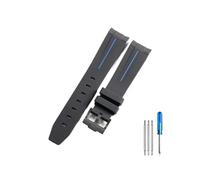CACVGVMGTW Ajuste for Rolex Black Water Ghost Correa de reloj de goma flexible duradera Línea azul negra Air Fit for Overlord 116900 Series Correa de reloj de silicona(Black blue-Black-K14)