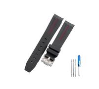 CACVGVMGTW Ajuste for Rolex Black Water Ghost Correa de reloj de goma flexible duradera Línea azul negra Air Fit for Overlord 116900 Series Correa de reloj de silicona(Black red-Steel-K14)