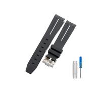 CACVGVMGTW Ajuste for Rolex Black Water Ghost Correa de reloj de goma flexible duradera Línea azul negra Air Fit for Overlord 116900 Series Correa de reloj de silicona(BlackWhite-Steel-K14)