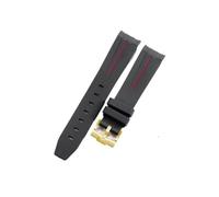 CACVGVMGTW Ajuste for Rolex Black Water Ghost Correa de reloj de goma flexible duradera Línea azul negra Air Fit for Overlord 116900 Series Correa de reloj de silicona(Black red-Golden-K14)