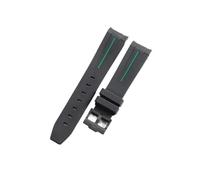 CACVGVMGTW Ajuste for Rolex Black Water Ghost Correa de reloj de goma flexible duradera Línea azul negra Air Fit for Overlord 116900 Series Correa de reloj de silicona(BlackGreen-Black-K14)