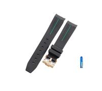 CACVGVMGTW Ajuste for Rolex Black Water Ghost Correa de reloj de goma flexible duradera Línea azul negra Air Fit for Overlord 116900 Series Correa de reloj de silicona(Black Green-Rose-K14)