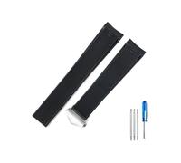 CACVGVMGTW Correa de reloj con hebilla de acero inoxidable sólido, cómoda y transpirable, de goma, apta for Racing 300 F1, serie 43/41mm, 22mm(Black-Steel-Z5(3.0))