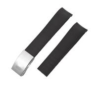 CACVGVMGTW Correa de Reloj de Silicona de Goma Correa de Reloj con Hebilla Plegable Suave Apta for Longines Conquest Fit for Hydro Conquest L3 Accesorios Negros 21 mm(Black-Steel-Z10)