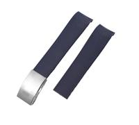 CACVGVMGTW Correa de reloj de silicona de goma Correa de reloj con hebilla plegable suave apta for Longines Conquest Fit for Hydro Conquest L3 Accesorios negros 21 mm(Blue-Steel-Z10)