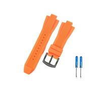 CACVGVMGTW Correa de reloj duradera y segura de 13X 29mm, compatible con Michael Kors Mk8729 8184 9020, interfaz convexa, correa de reloj de goma de silicona con personalidad deportiva(Orange-Black-K2
