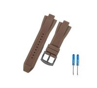 CACVGVMGTW Correa de reloj duradera y segura de 13X 29mm, compatible con Michael Kors Mk8729 8184 9020, interfaz convexa, correa de reloj de goma de silicona con personalidad deportiva(Brown-Black-K2)
