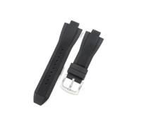 CACVGVMGTW Correa de reloj duradera y segura de 13X 29mm, compatible con Michael Kors Mk8729 8184 9020, interfaz convexa, correa de reloj de goma de silicona con personalidad deportiva(Black-Steel-K2)