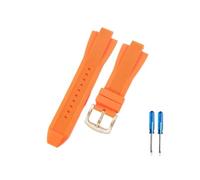 CACVGVMGTW Correa de reloj duradera y segura de 13X 29mm, compatible con Michael Kors Mk8729 8184 9020, interfaz convexa, correa de reloj de goma de silicona con personalidad deportiva(Orange-Rose-K2)