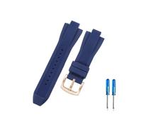 CACVGVMGTW Correa de reloj duradera y segura de 13X 29mm, compatible con Michael Kors Mk8729 8184 9020, interfaz convexa, correa de reloj de goma de silicona con personalidad deportiva(Dark blue-Rose-