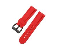 CACVGVMGTW Negro Azul Rojo Ejército Verde Banda de reloj Correa de reloj de goma de silicona Reemplazo apto for herramientas de correa Panerai Hebilla de acero 22 mm 24 mm 26 mm(Red-Black-K11,24mm)