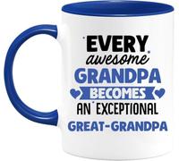 Cada abuelo increíble se convierte en un bisabuelo excepcional. Tazas de café novedosas, taza de té de cerámica con impresión de doble cara para mamá, papá, amigo, esposa, esposo, regalo de 11 oz.