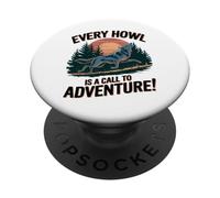 Cada aullido es un llamado a la aventura Wolf PopSockets PopGrip Adhesivo
