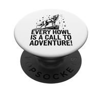 Cada aullido es un llamado a la aventura Wolf PopSockets PopGrip Adhesivo