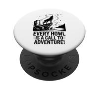 Cada aullido es un llamado a la aventura Wolf PopSockets PopGrip Adhesivo