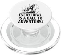 Cada aullido es un llamado a la aventura Wolf PopSockets PopGrip para MagSafe