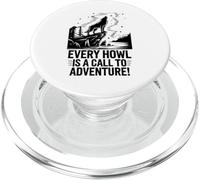 Cada aullido es un llamado a la aventura Wolf PopSockets PopGrip para MagSafe