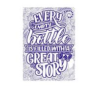 Cada botella vacía está llena de una maravillosa historia. Pegatinas artísticas de vinilo 36x50.8cm Embellecimiento de paredes Azul oscuro