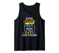 Cada chica baja necesita una novia alta Lesbianas Pareja Orgullo Camiseta sin Mangas