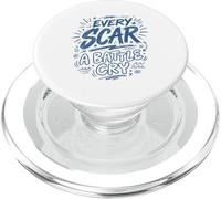 Cada Cicatriz un Grito de Batalla Azul Garabato Cita Arte PopSockets PopGrip para MagSafe
