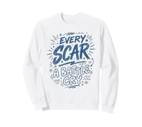 Cada Cicatriz un Grito de Batalla Azul Garabato Cita Arte Sudadera