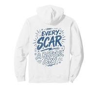 Cada Cicatriz un Grito de Batalla Azul Garabato Cita Arte Sudadera con Capucha