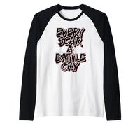 Cada Cicatriz Una Batalla Grunge Rojo Estética Camiseta Manga Raglan