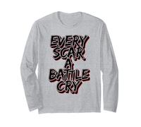 Cada Cicatriz Una Batalla Grunge Rojo Estética Manga Larga