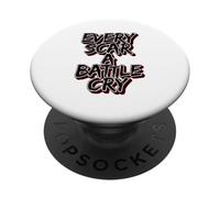 Cada Cicatriz Una Batalla Grunge Rojo Estética PopSockets PopGrip Adhesivo