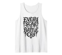 Cada Cicatriz una Cita Minimalista Oscura del Tatuaje del Grito de Batalla Camiseta sin Mangas