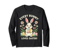 Cada conejito ama la Pascua Funny Rabbit Holiday Manga Larga