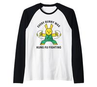 Cada Conejito era Kung Fu luchando contra el Karate Rabbit Camiseta Manga Raglan