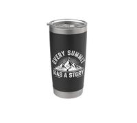 Cada cumbre tiene una historia, divertido senderismo wanderlust Vaso térmico de acero inoxidable de doble pared