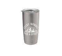 Cada cumbre tiene una historia, divertido senderismo wanderlust Vaso térmico de acero inoxidable de doble pared