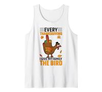 Cada Día de Acción de Gracias le doy a mi Familia el pájaro Pavo Divertido Camiseta sin Mangas