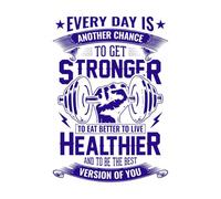 Cada día en el gimnasio es otra oportunidad para hacerte más fuerte, comer mejor, vivir más sano y convertirte en la mejor versión de ti mismo. Calcomanías de pared de vinilo 50.4x72.4cm Azul oscuro