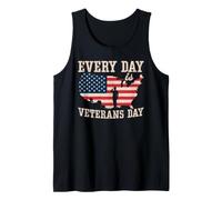 Cada día es el día de los Veteranos patrióticos Veteranos Bandera Estadounidense Camiseta sin Mangas