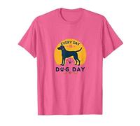 Cada día es el día del Perro - Amante de Las Mascotas Camiseta, Hombre, Rosa Jaspeado, XXL
