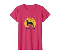 Cada día es el día del Perro - Amante de Las Mascotas Camiseta, Mujer, Rojo Jaspeado, 3XL