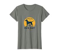 Cada día es el día del Perro - Amante de Las Mascotas Camiseta, Mujer, Verde Militar Jaspeado, M