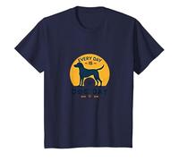 Cada día es el día del Perro - Amante de Las Mascotas Camiseta, Niños, Azul Marino, 12 años